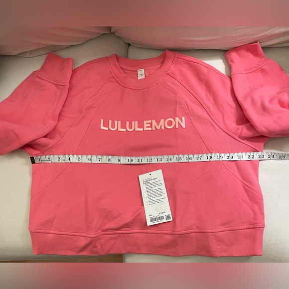 Lululemon NWOT Scuba Oversized Wordmark Pullover Sweatshirt Sakure Pink M/L - Picture 13 of 13
